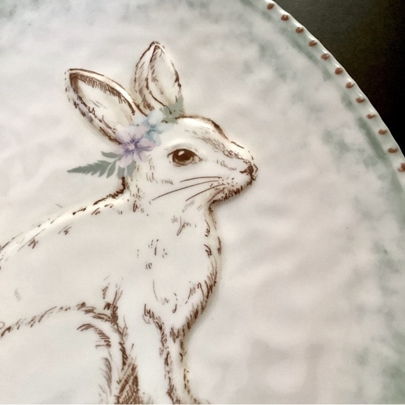 House & Garden Easter Bunny Egg Shaped Melamine Serving Platter NWT - Picture 3 of 4